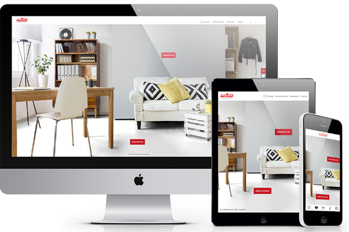 Mockup des H-Bodenstudios auf Desktop, Tablet, Mobile